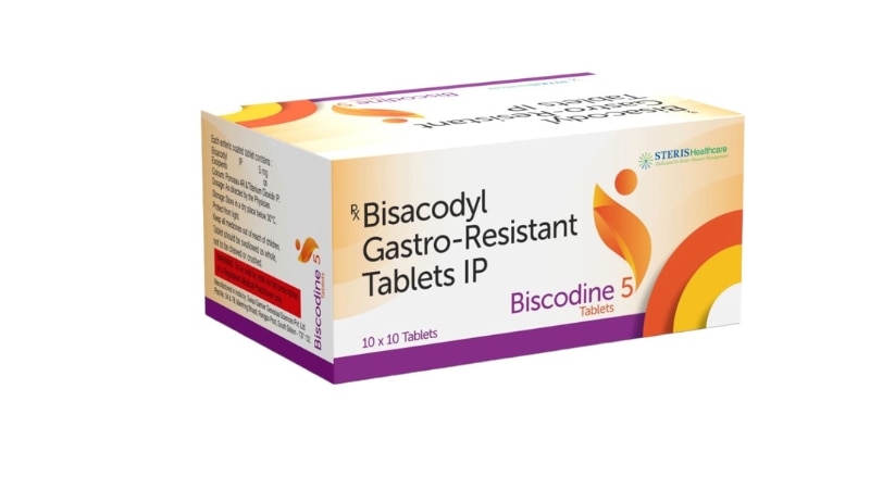 BISCODINE 5 Bisacodyl Gastro - Resistant (5mg)Biscodine 5 is a medication that contains 5mg of Bisacodyl, specifically formulated as a gastro-resistant tablet to aid in effective relief from constipation. Bisacodyl works by stimulating bowel movements and increasing intestinal activity, making it a dependable choice for those seeking a predictable laxative effect.This medication is typically used for short-term management of constipation and can also be employed to clear the bowel before medical procedures like colonoscopies. The gastro-resistant coating is designed to prevent the tablet from dissolving too early, ensuring that the active ingredient is released directly in the colon where it is most effective.For optimal results, Biscodine 5 should be taken as directed by a healthcare professional, usually before bedtime to produce a bowel movement the following morning. It is important to follow the prescribed guidelines to avoid any potential side effects, such as abdominal discomfort or imbalance in electrolytes. Always ensure adequate hydration when using this type of medication. For further information:Email: info@sterispharma.com / contact@sterispharma.comCall/WhatsApp: 7877551268, 7849827488ORDER Now: https://www.sterisonline.com/product/biscodine-5-133760