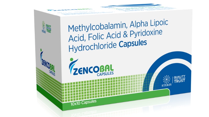 ZENCOBAL Methylcobalamin, Alpha lipoic acid, Folic Acid & Pyridoxine HydrochlorideIntroduction:ZENCOBAL is a specialized supplement designed to support neurological health and overall well-being. It combines Methylcobalamin, Alpha Lipoic Acid, Folic Acid, and Pyridoxine Hydrochloride, each playing a crucial role in maintaining nerve function, boosting energy levels, and supporting metabolic processes. This powerful combination ensures comprehensive care for the nervous system and enhances general health.Key Ingredients and Benefits:Methylcobalamin (Vitamin B12):Methylcobalamin is an active form of Vitamin B12 essential for maintaining healthy nerve cells and producing DNA. It supports nerve regeneration, reduces nerve pain, and is crucial for red blood cell formation, preventing anemia.Alpha Lipoic Acid:Alpha Lipoic Acid is a potent antioxidant that protects nerve cells from oxidative stress. It improves nerve function, reduces symptoms of neuropathy, and supports energy production by aiding in the metabolism of carbohydrates.Folic Acid (Vitamin B9):Folic Acid is vital for DNA synthesis and repair. It supports cell division and growth, particularly important during pregnancy. Additionally, it helps reduce homocysteine levels in the blood, lowering the risk of cardiovascular diseases.Pyridoxine Hydrochloride (Vitamin B6):Pyridoxine Hydrochloride is essential for amino acid metabolism, neurotransmitter synthesis, and the production of hemoglobin. It helps in maintaining healthy brain function and alleviating symptoms of peripheral neuropathy.Dosage and Administration:Recommended Dosage:The typical dosage of ZENCOBAL is one tablet or capsule per day, or as prescribed by a healthcare provider. The dosage may vary based on individual health needs and specific medical conditions.Administration Instructions:ZENCOBAL should be taken orally with water. It can be taken with or without food, although taking it with a meal may enhance absorption and reduce gastrointestinal discomfort.Continued Monitoring:Regular monitoring of vitamin levels and overall health is essential during ZENCOBAL therapy to ensure therapeutic efficacy and patient safety.For further information: EMAIL: info@sterispharma.com / contact@sterispharma.com CALL/WHATSAPP: 7877551268, 7849827488 Order NOWhttps://www.sterisonline.com/product/zencobal-133873