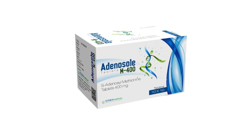 ADENOSOLE M 400S-Adenosyl Methionine (400mg)Adenosole M 400 is a supplement containing S-Adenosyl Methionine (400mg), which plays a crucial role in various biochemical processes in the body. S-Adenosyl Methionine, or SAMe, is a naturally occurring compound that is involved in the production of neurotransmitters, proteins, and other important molecules. It is also known for its role in supporting liver health and joint function.SAMe is believed to have antidepressant properties and is sometimes used as a complementary treatment for mood disorders such as depression and anxiety. It may help improve mood, reduce inflammation, and support overall emotional well-being.In addition to its potential mental health benefits, SAMe is also used to support liver function. It is involved in the synthesis of glutathione, a powerful antioxidant that plays a key role in detoxification processes in the liver.Overall, Adenosole M 400 with S-Adenosyl Methionine (400mg) is a supplement that may offer benefits for mood support, liver health, and overall well-being. It is important to consult with a healthcare professional before starting any new supplement regimen. For further information:Email: info@sterispharma.com / contact@sterispharma.comCall/WhatsApp: 7877551268, 7849827488ORDER Now: https://www.sterisonline.com/product/adenosole-m-400-133756