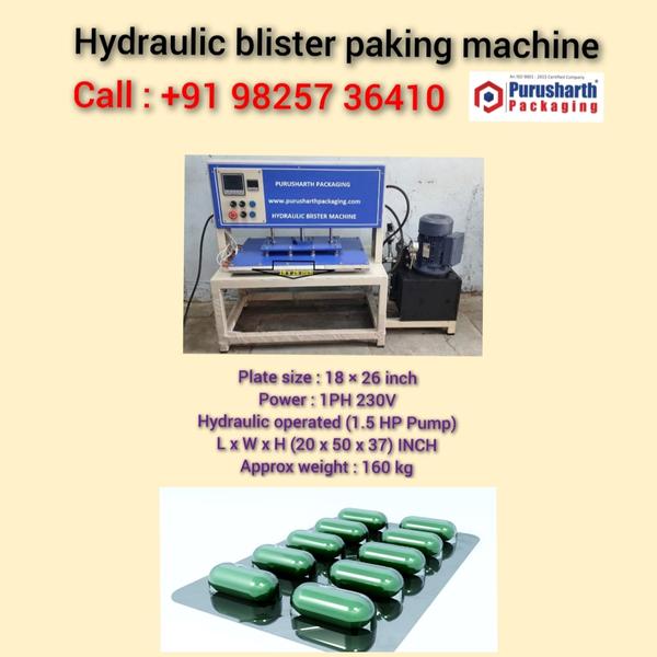 Hydraulic blister packaging machine for medicine  