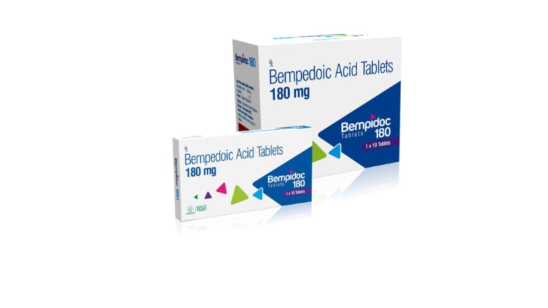 BEMPIDOC 180 Bempedoic Acid Tablet (180mg)Bempidoc 180 is a tablet containing 180mg of Bempedoic Acid, a medication used to lower cholesterol levels in the body.Uses:Bempidoc 180 is prescribed to reduce LDL (
