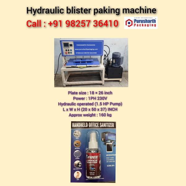 Hydraulic blister packing machine for sanitizer 