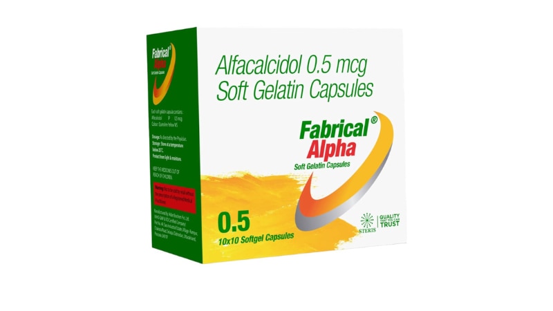 FABRICAL ALPHA 0.5 Alfacalcidol (0.5mcg)IntroductionFABRICAL ALPHA 0.5 is a medication containing Alfacalcidol, a synthetic form of Vitamin D. It is prescribed to manage conditions related to Vitamin D deficiency, bone disorders, and certain metabolic imbalances. Alfacalcidol plays a crucial role in regulating calcium and phosphorus levels in the body, essential for maintaining healthy bones, teeth, and overall metabolic function.Key Features and Mechanism of ActionVitamin D Regulation: Alfacalcidol is converted in the liver to the active form of Vitamin D, which then aids in the absorption of calcium and phosphorus from the intestines.Bone Health: By enhancing calcium absorption, Alfacalcidol helps in the mineralization of bones, reducing the risk of fractures and bone disorders like osteoporosis.Metabolic Balance: It contributes to maintaining a balance of calcium and phosphorus in the blood, crucial for proper nerve function, muscle contraction, and overall metabolic processes.Benefits of FABRICAL ALPHA 0.5Bone Strength: FABRICAL ALPHA 0.5 improves bone density and strength, reducing the risk of fractures and bone-related complications.Vitamin D Deficiency: It is beneficial for individuals with Vitamin D deficiency, especially those with limited sun exposure or certain medical conditions affecting Vitamin D absorption.Metabolic Support: Alfacalcidol helps in maintaining optimal calcium and phosphorus levels, supporting overall metabolic health and organ function.Dosage and AdministrationRecommended Dosage: The typical dosage of FABRICAL ALPHA 0.5 is determined by the healthcare provider based on the individual's Vitamin D levels and specific health condition.Administration: The medication is usually taken orally, with or without food, as directed by the healthcare professional. It is essential to follow the prescribed dosage and schedule for optimal results.Safety and PrecautionsMonitoring: Regular monitoring of Vitamin D levels and calcium-phosphorus balance may be necessary during treatment with FABRICAL ALPHA 0.5.Interactions: Inform your healthcare provider about any other medications or supplements being taken, as they may interact with Alfacalcidol.Pregnancy and Nursing: Consult with a healthcare provider before using FABRICAL ALPHA 0.5 during pregnancy or nursing, as Vitamin D requirements may vary.Potential Side EffectsWhile generally well-tolerated, some individuals may experience mild side effects such as:Nausea or Upset Stomach: Occasional gastrointestinal discomfort may occur.Hypercalcemia: Rarely, excessive Vitamin D intake can lead to high calcium levels in the blood, causing symptoms like weakness, confusion, and kidney problems.ConclusionFABRICAL ALPHA 0.5, containing Alfacalcidol 0.5mcg, is a valuable medication for managing Vitamin D deficiency, promoting bone health, and supporting overall metabolic balance. When used as directed and under healthcare supervision, it can help individuals maintain optimal Vitamin D levels and enhance their well-being. Always follow the guidance of your healthcare provider for the appropriate dosage and usage of FABRICAL ALPHA 0.5 based on your specific health needs.For further information: EMAIL: info@sterispharma.com / contact@sterispharma.com CALL/WHATSAPP: 7877551268, 7849827488 Order Nowhttps://www.sterisonline.com/product/fabrical-alpha-0-5-134235