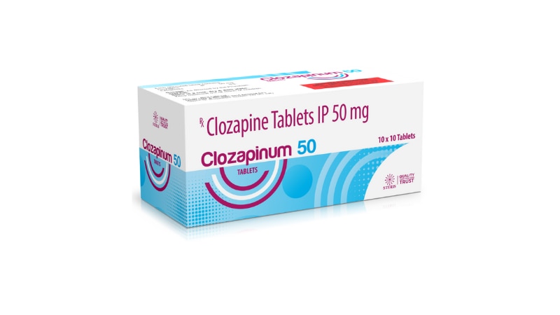 CLOZAPINUM 50 Clozapine (50mg)IntroductionCLOZAPINUM 50 contains Clozapine (50 mg), an atypical antipsychotic medication used to treat schizophrenia in patients who have not responded adequately to other treatments. Clozapine is highly effective in reducing the symptoms of schizophrenia, improving overall quality of life for patients with treatment-resistant schizophrenia.Key Ingredient and Its BenefitsClozapine (50 mg)Antipsychotic Properties: Clozapine works by altering the actions of neurotransmitters in the brain, particularly dopamine and serotonin, which are thought to be involved in schizophrenia.Effective Symptom Control: It is highly effective in controlling both positive symptoms (hallucinations, delusions) and negative symptoms (social withdrawal, lack of motivation) of schizophrenia.Reduction of Suicidal Behavior: Clozapine has been shown to reduce the risk of recurrent suicidal behavior in patients with schizophrenia or schizoaffective disorder.Improved Cognitive Function: It may help improve cognitive functions such as attention, memory, and executive function in patients with schizophrenia.Benefits of CLOZAPINUM 50Effective Treatment for Resistant Schizophrenia: CLOZAPINUM 50 provides robust relief for patients who have not responded to other antipsychotic treatments, improving overall symptoms and functioning.Reduction in Positive and Negative Symptoms: It effectively controls both the positive and negative symptoms of schizophrenia, enhancing the patient’s quality of life.Decreased Suicidal Risk: Clozapine reduces the risk of recurrent suicidal behavior, providing additional protection for vulnerable patients.Cognitive Enhancement: It may contribute to improvements in cognitive functions, aiding in better overall mental health management.Dosage and AdministrationDosageSchizophrenia: The typical starting dosage for adults is 12.5 mg once or twice daily, gradually increased by 25-50 mg increments to a target dose of 300-450 mg per day. The maximum dose is 900 mg per day, based on the patient's response and tolerability. The exact dosage of CLOZAPINUM 50 should be determined by a healthcare provider.AdministrationOral Use: Swallow the tablet whole with a full glass of water. It can be taken with or without food.Consistency: For optimal results, take CLOZAPINUM 50 at the same times each day to maintain consistent medication levels in your bloodstream.For further information: EMAIL: info@sterispharma.com / contact@sterispharma.com CALL/WHATSAPP: 7877551268, 7849827488 Order NOW https://www.sterisonline.com/product/clozapinum-50-134382