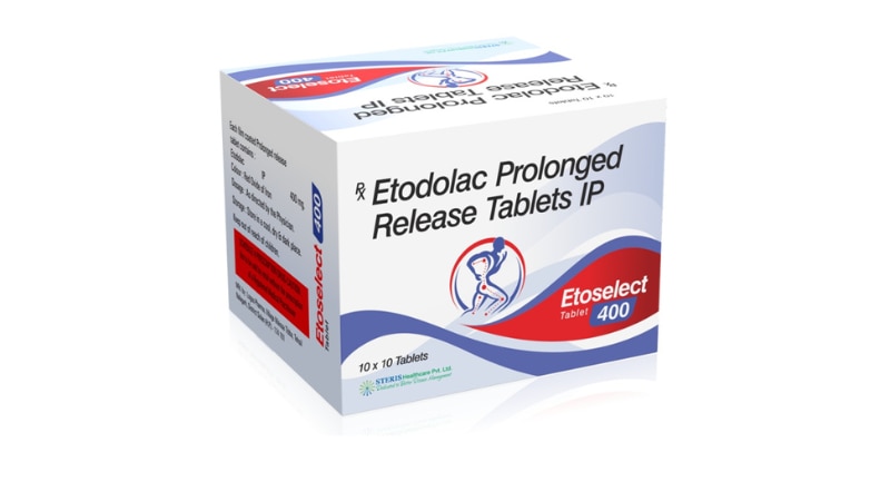 ETOSELECT 400 Etodolac PR (400mg) tabletIntroduction to ETOSELECT 400ETOSELECT 400 is a prescription medication designed to manage pain and inflammation associated with various conditions, such as osteoarthritis, rheumatoid arthritis, and other musculoskeletal disorders. It contains Etodolac, a nonsteroidal anti-inflammatory drug (NSAID), in a prolonged-release (PR) formulation, which provides extended relief from pain and inflammation.Key Component and Its BenefitsEtodolac PR 400mgEtodolac is a potent NSAID that works by:Inhibiting Prostaglandin Synthesis: Etodolac blocks the enzyme cyclooxygenase (COX), which is involved in the production of prostaglandins. Prostaglandins are substances in the body that cause inflammation, pain, and fever. By inhibiting COX, Etodolac reduces the levels of prostaglandins, thereby decreasing inflammation and pain.Extended-Release Formulation: The prolonged-release formulation of Etodolac ensures a steady release of the medication over an extended period, providing long-lasting pain relief and reducing the need for frequent dosing.Benefits of ETOSELECT 400Effective Pain and Inflammation ManagementChronic Pain Relief: Provides effective relief from chronic pain associated with conditions such as osteoarthritis and rheumatoid arthritis.Inflammation Reduction: Reduces inflammation, helping to improve joint function and mobility.Prolonged-Release FormulationExtended Relief: The prolonged-release formulation offers extended pain relief, allowing for once-daily dosing and improving patient compliance.Consistent Blood Levels: Ensures consistent therapeutic blood levels of Etodolac, providing continuous pain control throughout the day.How to Use ETOSELECT 400Dosage and AdministrationRecommended Dosage: The typical dosage is one ETOSELECT 400 tablet taken once daily, or as prescribed by your healthcare provider.Administration: Swallow the tablet whole with a full glass of water. Do not crush, chew, or split the tablet, as this can affect the prolonged-release properties of the medication.Guidelines for Optimal UseConsistent Use: For best results, take ETOSELECT 400 at the same time each day as prescribed by your healthcare provider.Monitor Symptoms: Regularly monitor your symptoms and consult your healthcare provider to ensure the medication is effectively managing your pain and inflammation.For further information: EMAIL: info@sterispharma.com / contact@sterispharma.com CALL/WHATSAPP: 7877551268, 7849827488 Order Nowhttps://www.sterisonline.com/product/etoselect-400-133931