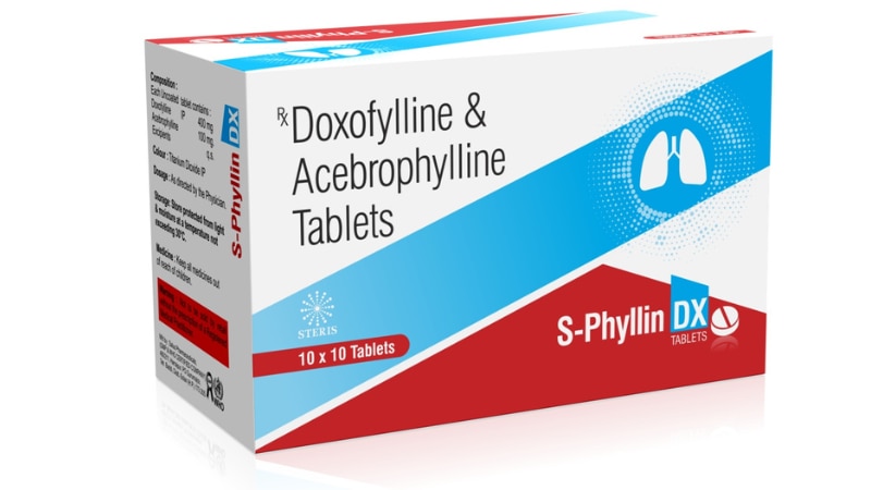 S PHYLLIN DXAcebrophylline (100mg) & Doxofylline (400mg)S Phyllin DX is a combination medicine containing Acebrophylline (100mg) and Doxofylline (400mg). Acebrophylline helps in managing respiratory conditions by reducing inflammation and improving airflow in the lungs. Doxofylline, on the other hand, aids in dilating bronchial passages, easing breathing difficulties. Together, they provide comprehensive relief for respiratory disorders like asthma and chronic obstructive pulmonary disease (COPD).For further information:Email: info@sterispharma.com / contact@sterispharma.comCall/WhatsApp: 7877551268, 7849827488ORDER Now: https://www.sterisonline.com/product/s-phyllin-dx-133746
