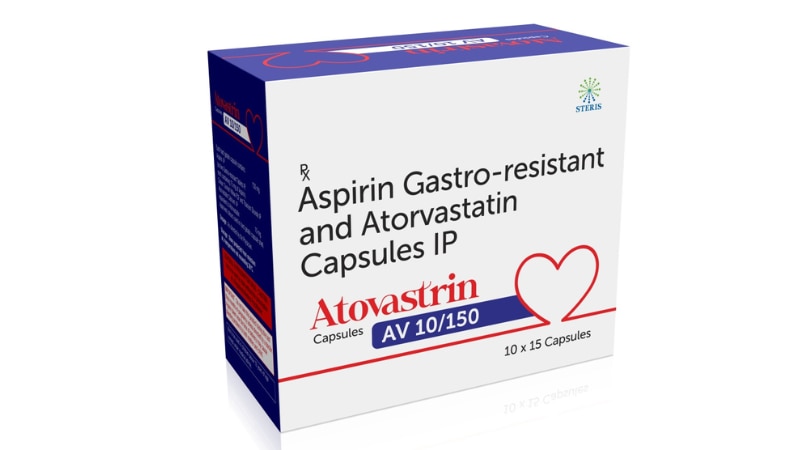 ATOVASTRIN AV 150 Atorvastatin (10mg), Aspirin (150mg)ATOVASTRIN AV 150: Combines Atorvastatin (10mg) and Aspirin (150mg) for managing cholesterol and preventing heart issues. Ideal for reducing cardiovascular risks.