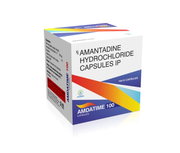 AMDATIME 100 Amantadine HCI Capsule(100mg)IntroductionAMDATIME 100 contains Amantadine Hydrochloride (100mg), a versatile medication used primarily for the treatment of Parkinson's disease and certain viral infections, such as influenza A. Amantadine is known for its dual mechanism of action, providing both antiviral properties and dopaminergic effects, making it a valuable addition to the therapeutic arsenal for these conditions.Key Ingredient and Its BenefitsAmantadine Hydrochloride (100mg)Antiviral Properties: Amantadine inhibits the replication of influenza A virus by interfering with the viral M2 protein, which is essential for the viral replication process. This makes it effective in both preventing and treating influenza A infections.Parkinson's Disease Management: Amantadine increases dopamine release and blocks dopamine reuptake in the brain, helping to improve motor function in patients with Parkinson's disease. It can help alleviate symptoms such as tremors, stiffness, and bradykinesia (slowness of movement).Neuroprotective Effects: Amantadine has shown potential neuroprotective effects, which may help slow the progression of neurodegenerative diseases by reducing excitotoxicity and oxidative stress.Benefits of AMDATIME 100Effective Symptom Relief in Parkinson’s Disease: AMDATIME 100 helps improve motor control and reduce symptoms such as tremors, stiffness, and difficulty moving in patients with Parkinson’s disease.Antiviral Action: It provides effective prevention and treatment of influenza A infections, reducing the severity and duration of symptoms when taken early in the infection.Dual Mechanism of Action: The unique dual action of Amantadine, both antiviral and dopaminergic, makes it a versatile medication for multiple conditions.Neuroprotective Benefits: Amantadine's neuroprotective properties may offer added benefits in slowing the progression of neurodegenerative diseases.Dosage and AdministrationDosageParkinson's Disease: The typical dosage for Parkinson's disease is one capsule (100mg) taken once or twice daily, depending on the severity of symptoms and the patient's response to treatment. The exact dosage should be determined by a healthcare provider.Influenza A: For the prevention or treatment of influenza A, the dosage is usually one capsule (100mg) taken once or twice daily as directed by a healthcare provider.AdministrationOral Use: Swallow the capsule whole with a full glass of water. It can be taken with or without food. If stomach upset occurs, taking it with food may help.Consistency: For optimal results, take AMDATIME 100 at the same times each day to maintain an even level of the medication in your bloodstream.For further information: EMAIL: info@sterispharma.com / contact@sterispharma.com CALL/WHATSAPP: 7877551268, 7849827488 Order NOWhttps://www.sterisonline.com/product/amdatime-100-133532