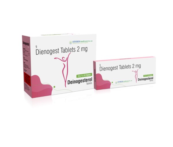 DEINOGESTEROL 2Dienogest (2mg)Deinogesterol 2 is a medication containing 2mg of Dienogest, a synthetic progestogen. It is commonly prescribed for various gynecological conditions. Here's a concise overview:Usage: Deinogesterol 2 is used primarily as a hormonal therapy in conditions such as endometriosis and heavy menstrual bleeding. It helps regulate the menstrual cycle and reduces pain associated with endometriosis.Dosage: The typical dosage of Deinogesterol 2 is 2mg once daily, usually taken with or without food. Dosage adjustments may be made by a healthcare professional based on individual needs and response to treatment.Side Effects: Common side effects may include nausea, headache, breast tenderness, and mood changes. Serious side effects are rare but may include allergic reactions or liver problems. It's essential to report any unusual symptoms to your doctor. For further information:Email: info@sterispharma.com / contact@sterispharma.comCall/WhatsApp: 7877551268, 7849827488Order Now: https://www.sterisonline.com/product/deinogesterol-2-133831
