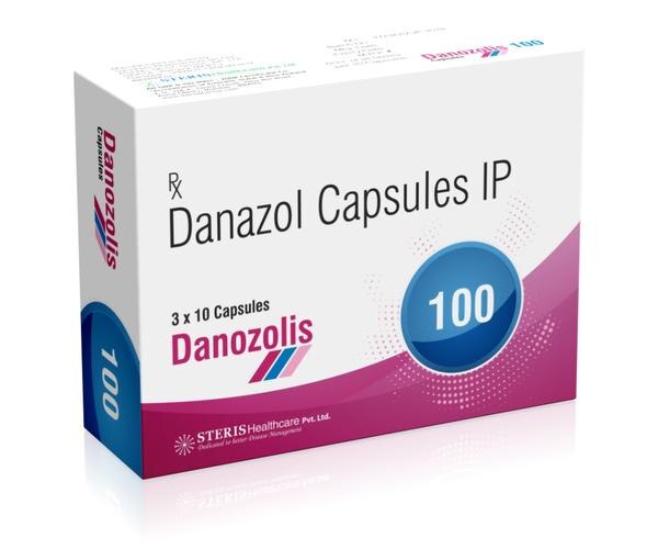 DANOZOLIS 100 Danazol (100mg)Danozolis 100 contains Danazol, an androgen derivative used to treat conditions like endometriosis, fibrocystic breast disease, and hereditary angioedema. It works by affecting the ovaries and inhibiting ovulation. This medication is typically prescribed in a dose of 100mg, taken orally, with or without food, usually two to three times a day. Common side effects may include weight gain, acne, oily skin, menstrual changes, and headache. It's important to follow your doctor's instructions and report any unusual symptoms promptly. For further information:Email: info@sterispharma.com / contact@sterispharma.comCall/WhatsApp: 7877551268, 7849827488Order Now: https://www.sterisonline.com/product/danozolis-100-133828