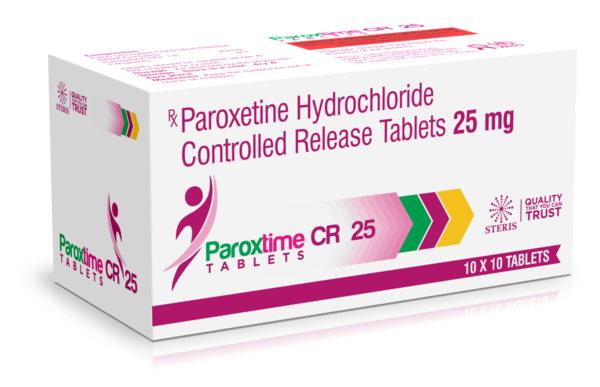 PAROXTIME CR 25Paroxetine 25 mgPAROXTIME CR 25, featuring 25 mg of Paroxetine, is a trusted medication designed to alleviate symptoms of various psychological conditions. This controlled-release formula ensures a steady effect throughout the day, enhancing your ability to manage depression, anxiety, and panic disorders effectively. By stabilizing mood and reducing anxiety, PAROXTIME CR 25 helps patients regain control over their daily lives. It's essential to consult with a healthcare provider to tailor the treatment to your specific needs and monitor for any side effects.