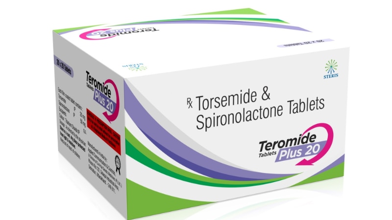 TEROMIDE PLUS 20 Torsemide 20 mg + Spironolactone 50 mgTeromide Plus 20 combines Torsemide 20 mg and Spironolactone 50 mg. Torsemide is a diuretic that helps reduce fluid retention by increasing urine production. Spironolactone is a potassium-sparing diuretic that prevents potassium loss while also reducing fluid buildup. This combination is commonly used to treat conditions like edema (fluid retention) and hypertension (high blood pressure). It works by helping the body eliminate excess water and salt, leading to reduced swelling and lower blood pressure.For further information:Email: info@sterispharma.com / contact@sterispharma.comCall/WhatsApp: 7877551268, 7849827488Order Now: https://www.sterisonline.com/product/teromide-plus-20-133399