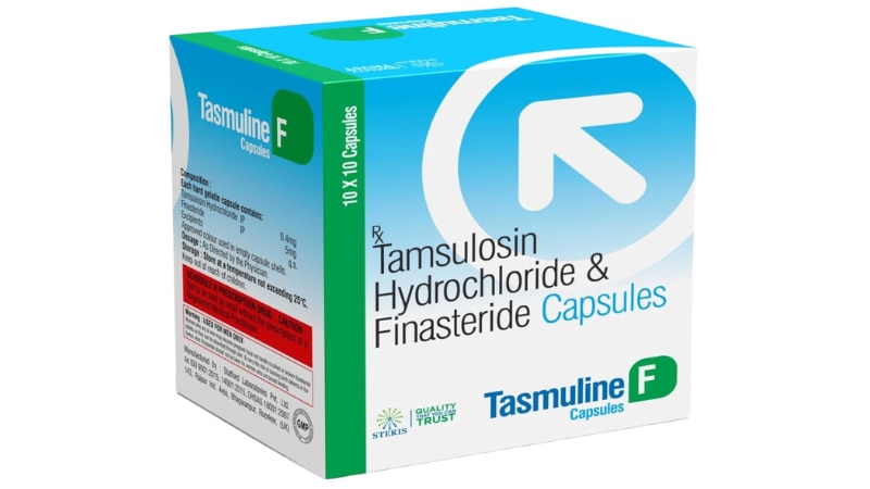 TASMULINE FTamsulosin (0.4mg), Finesteride (5mg)TASMULINE F combines Tamsulosin (0.4mg) and Finasteride (5mg) to treat benign prostatic hyperplasia (BPH). Tamsulosin relaxes prostate muscles, easing urination. Finasteride reduces prostate size, relieving BPH symptoms. Take as directed by a doctor. Potential side effects include dizziness, headache, and sexual dysfunction.For further information:Email: info@sterispharma.com / contact@sterispharma.comCall/WhatsApp: 7877551268, 7849827488Order Now: https://www.sterisonline.com/product/tasmuline-f-133513
