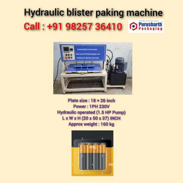 Hydraulic blister packaging machine for battery cell 