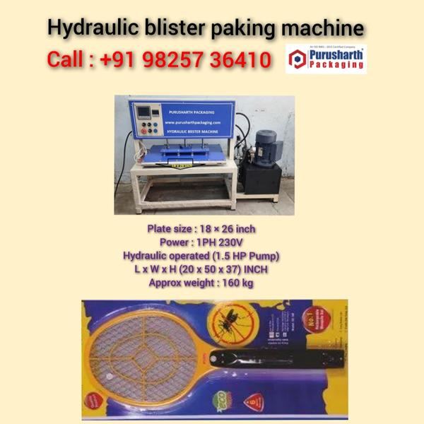 Hydraulic blister packing machine for mosquito racket  