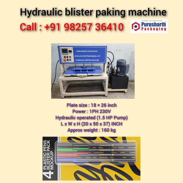 Hydraulic blister packing machine for pen 
