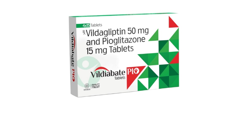 VILDIABATE PIO Vildagliptin 50 mg & Pioglitazone Hydrochloride 15 mgIntroduction to VILDIABATE PIOVILDIABATE PIO is a combination medication designed for the effective management of type 2 diabetes mellitus. It contains two active ingredients: Vildagliptin 50mg and Pioglitazone Hydrochloride 15mg. This dual-action formula targets different aspects of glucose regulation, providing comprehensive blood sugar control. It is used alongside diet and exercise to improve glycemic control in adults with type 2 diabetes.Key Components and Their MechanismsVildagliptin 50mgVildagliptin is a dipeptidyl peptidase-4 (DPP-4) inhibitor that works by:Enhancing Incretin Levels: Vildagliptin inhibits the DPP-4 enzyme, which degrades incretin hormones such as GLP-1 (glucagon-like peptide-1) and GIP (glucose-dependent insulinotropic peptide). These hormones increase insulin secretion and decrease glucagon release in a glucose-dependent manner.Improving Postprandial Glucose Control: By enhancing the action of incretin hormones, Vildagliptin helps regulate blood sugar levels after meals.Pioglitazone Hydrochloride 15mgPioglitazone is a thiazolidinedione that improves insulin sensitivity in muscle and adipose (fat) tissues. It works by:Increasing Insulin Sensitivity: Pioglitazone enhances the body's response to insulin, allowing for better glucose uptake and utilization by cells.Reducing Hepatic Glucose Production: Pioglitazone decreases the amount of glucose produced by the liver, helping to lower fasting blood sugar levels.Benefits of VILDIABATE PIOComprehensive Blood Sugar ControlFasting and Postprandial Glucose Management: The combination of Vildagliptin and Pioglitazone effectively manages both fasting and postprandial (after-meal) blood sugar levels.Improved Insulin Sensitivity and Secretion: Vildagliptin enhances insulin secretion in response to meals, while Pioglitazone improves insulin sensitivity in peripheral tissues.Additional Health BenefitsLow Risk of Hypoglycemia: Vildagliptin has a low risk of causing hypoglycemia (low blood sugar) because it enhances insulin secretion only when blood glucose levels are elevated.Cardioprotective Effects: Pioglitazone may provide additional cardiovascular benefits, such as improving lipid profiles and reducing inflammation, which can be beneficial for patients with diabetes who are at risk of cardiovascular diseases.Weight Management: While Pioglitazone may cause some weight gain due to fluid retention, Vildagliptin is generally weight neutral, balancing the overall effect on body weight.Dosage and AdministrationRecommended DosageDosage: The typical dosage of VILDIABATE PIO is one tablet taken once daily, preferably with a meal to enhance absorption and reduce gastrointestinal side effects.Administration: Swallow the tablet whole with a glass of water. Do not crush, chew, or split the tablet unless advised by your healthcare provider.Guidelines for Optimal UseConsistent Use: For best results, take VILDIABATE PIO regularly at the same time each day as prescribed by your healthcare provider.Monitor Blood Sugar Levels: Regular monitoring of blood sugar levels is essential to ensure the medication is effectively controlling your diabetes. Adjustments to your treatment plan may be necessary based on these readings.For further information: EMAIL: info@sterispharma.com / contact@sterispharma.com CALL/WHATSAPP: 7877551268, 7849827488 Order Nowhttps://www.sterisonline.com/product/vildiabate-pio-134257