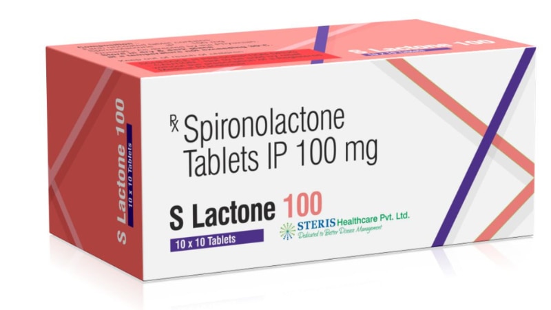 S LACTONE 100Spironolactone (100mg)S LACTONE 100 contains Spironolactone, a medication used to treat high blood pressure, heart failure, and conditions where the body retains too much salt and water. It belongs to a class of drugs known as aldosterone receptor antagonists.Key Features:Active Ingredient: Spironolactone 100mgMedication Class: Aldosterone Receptor AntagonistUses: High blood pressure, Heart failure, Edema (fluid retention)Mechanism of Action: Blocks the effects of aldosterone, a hormone that regulates salt and water balanceDosage: Typically taken once daily or as directed by a healthcare professionalAdministration: Oral tablets, usually with food to enhance absorptionSide Effects: May include dizziness, headache, nausea, and changes in potassium levelsPrecautions: Avoid potassium supplements and monitor electrolytes during treatment For further information:Email: info@sterispharma.com / contact@sterispharma.comCall/WhatsApp: 7877551268, 7849827488ORDER Now: https://www.sterisonline.com/product/s-lactone-100-133983