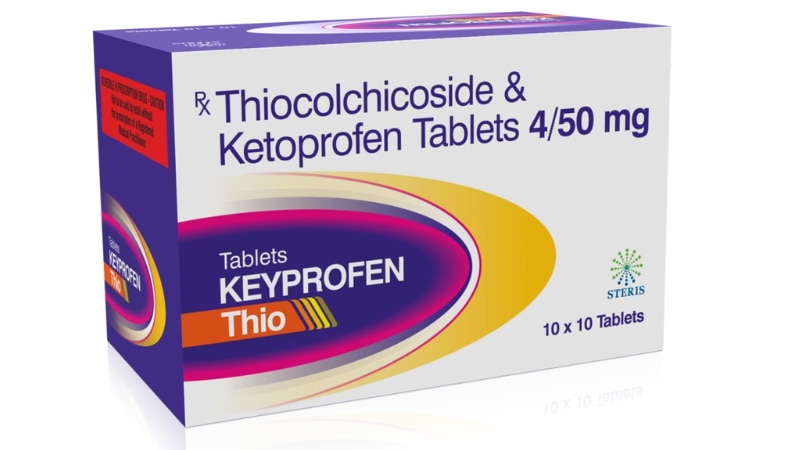 KEYPROFEN THIO Thiocolchicoside & Ketoprofen Tablet (4/50mg)IntroductionKEYPROFEN THIO is a combination medication containing Thiocolchicoside (4mg) and Ketoprofen (50mg). This formulation is designed to provide effective relief from muscle spasms and pain associated with various musculoskeletal conditions. Thiocolchicoside is a muscle relaxant, while Ketoprofen is a potent nonsteroidal anti-inflammatory drug (NSAID). Together, they work synergistically to alleviate pain, reduce inflammation, and relax muscles.Key Ingredients and Their BenefitsThiocolchicoside (4mg)Muscle Relaxant: Thiocolchicoside acts on the central nervous system to relieve muscle spasms and stiffness. It helps relax muscles without causing significant sedation.Anti-Inflammatory: Thiocolchicoside has mild anti-inflammatory properties, further helping to reduce inflammation in muscle tissues.Pain Relief: By relaxing muscles, Thiocolchicoside helps alleviate pain associated with muscle spasms and tension.Ketoprofen (50mg)Anti-Inflammatory: Ketoprofen is a potent NSAID that reduces inflammation by inhibiting the production of prostaglandins, substances that cause inflammation, pain, and fever.Pain Relief: Ketoprofen provides effective relief from mild to moderate pain associated with musculoskeletal conditions, such as arthritis, bursitis, and tendinitis.Antipyretic: Ketoprofen helps lower fever by acting on the body's temperature-regulating center in the brain.Benefits of KEYPROFEN THIOEffective Pain Management: The combination of Thiocolchicoside and Ketoprofen provides comprehensive pain relief, addressing both muscle spasms and inflammation-related pain.Reduces Inflammation: Ketoprofen's strong anti-inflammatory properties help reduce swelling, redness, and discomfort in affected areas.Muscle Relaxation: Thiocolchicoside effectively relaxes muscles, alleviating stiffness and spasms, and improving mobility.Fever Reduction: Ketoprofen's antipyretic effects help lower fever, providing relief from febrile conditions.Versatile Use: KEYPROFEN THIO is suitable for treating a wide range of musculoskeletal conditions, including arthritis, bursitis, tendinitis, and more.Dosage and AdministrationDosageRecommended Dosage: The typical dosage of KEYPROFEN THIO is one tablet taken one to two times daily, depending on the severity of the condition and the patient's response to treatment. The exact dosage should be determined by a healthcare provider.AdministrationOral Use: Swallow the tablet whole with a full glass of water. It is best taken with food or milk to reduce the risk of gastrointestinal discomfort.Consistency: For optimal results, take KEYPROFEN THIO at the same time each day as prescribed by your healthcare provider.For further information: EMAIL: info@sterispharma.com / contact@sterispharma.com CALL/WHATSAPP: 7877551268, 7849827488 BUY NOWhttps://www.sterisonline.com/product/keyprofen-thio-133930