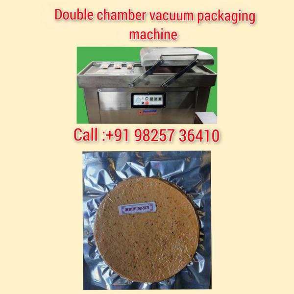 Double chamber vacuum packaging machine for khakhra