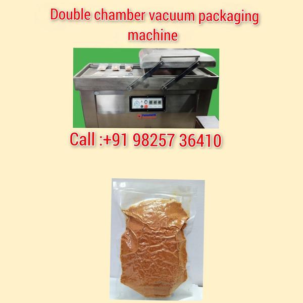 Double chamber vacuum packing machine for chilli powder 