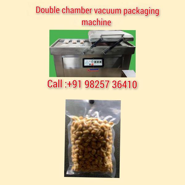Double chamber vacuum packing machine for peanuts