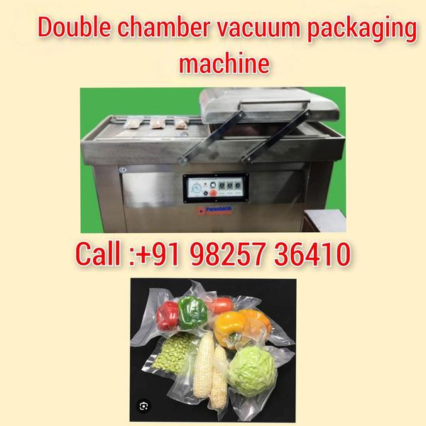 Double chamber vacuum packing machine for vegetables