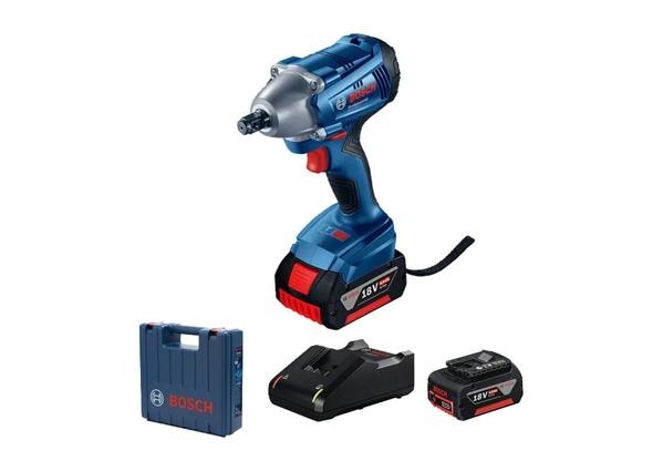 FAIR TRADE CORPORATION (FTC MUMBAI) Authorised Dealers for BOSCH 25618-01-RT PROFESSIONALCORDLESS IMPACT WRENCHOrder Number: 0 601 9G6 1F0FUNCTIONS & KEY FEATURES:- The affordable impact wrench with innovative ABR software to increase your working efficiency- Three times higher working efficiency than manual tool- Tighten the bolt easily- Long usage time. Low total cost of ownership.INCLUDED IN THIS VARIANT:- Quick charger GAL 18V-40 Professional (Order number: 1 600 A01 B92)- 2 x Battery GBA 18V 4.0Ah (Order number: 1 600 Z00 038)TECHNICAL DATAADDITIONAL DATA:- Battery Voltage: 18.0 V- Torque, Max.: 250 Nm- No-load Speed: 0-2,400 rpm- Battery Capacity: 0 Ah- Torque, Max. (Hard Screwdriving Applications): 0 Nm- Weight incl. Battery: 1.85 kg- Tool Holder: 1/2'' Square- No-load Speed (1st level): 0-2,400 rpm- Weight Excl. Battery: 1.2 kg- Impact Rate: 0 bpm