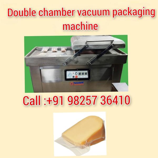 Double chamber vacuum packaging machine for cheese 