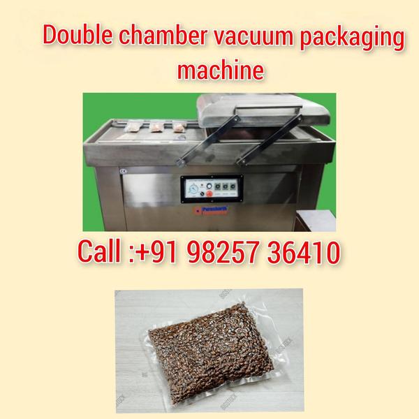 Double chamber vacuum packaging machine for coffee 