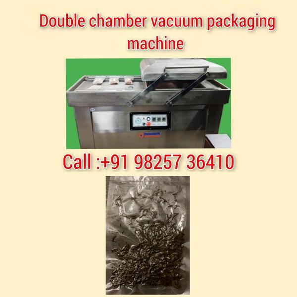 Double chamber vacuum packing machine for tea 
