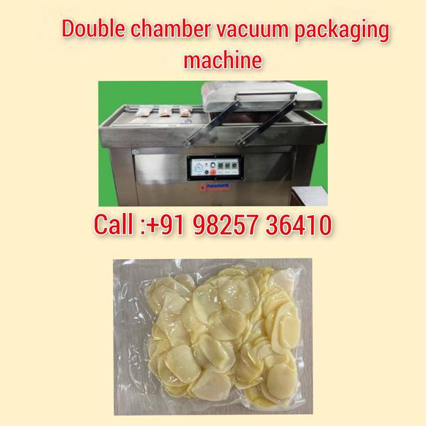 Double chamber vacuum packing machine for wafer