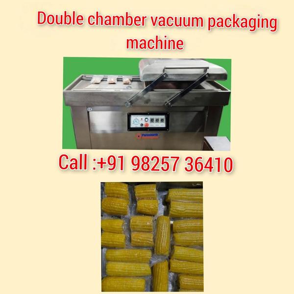 Double chamber vacuum packing machine for corn 