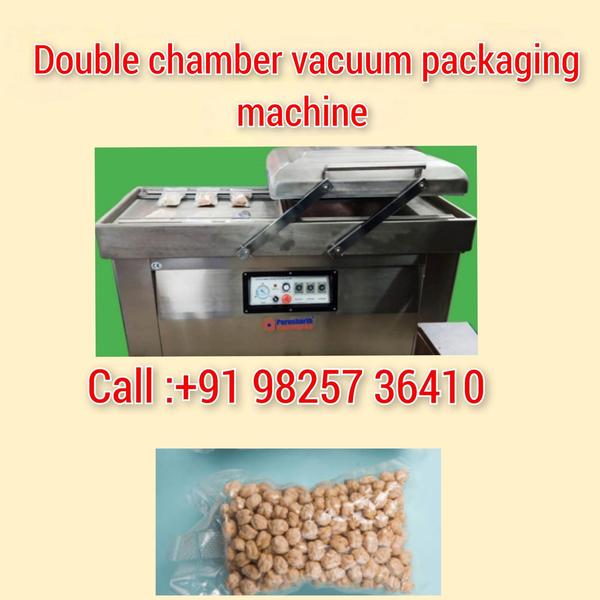 Double chamber vacuum packing machine for chana