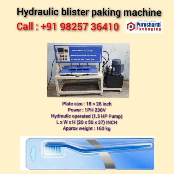 Hydraulic blister packing machine for toothbrush 