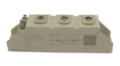 THYRISTOR THYRISTOR MODULE SKKT 106/16E MAKE: SEMIKRON (106 Amp- 1600 V)The SKKT 106/16E SEMIKRON MODULE, offered by SAS Power Semiconductor Devices, is a high-performance component ideal for controlling power in industrial applications. With a current rating of 106A and a voltage rating of 1600V, this thyristor is engineered for reliability and efficiency. It features robust construction, ensuring durability in demanding environments. The SKKT 106/16E is designed for seamless integration into power control systems, providing precise control and improved performance. SAS Power Semiconductor Devices guarantees top quality and excellent service, making it a trusted choice for your power semiconductor needs.We