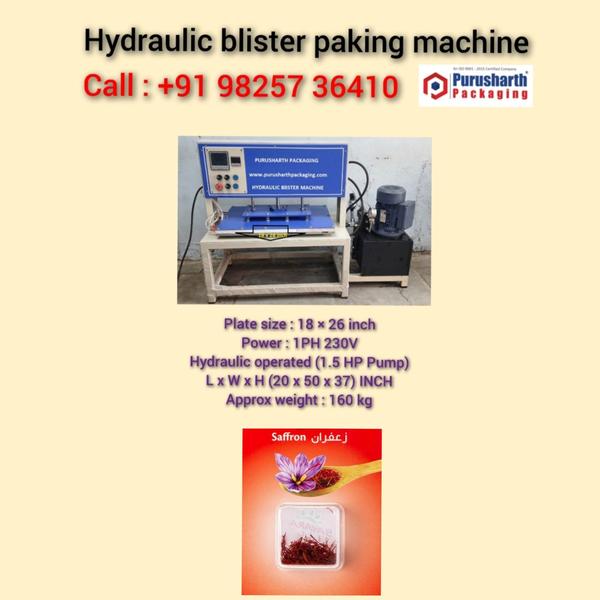 Hydraulic blister saffron packing machine