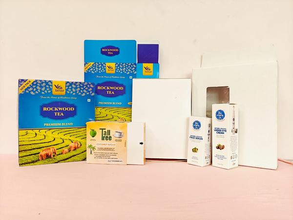 Customised monocartons with printing , pasting and folding can be done.