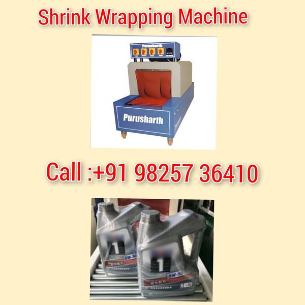 Engine oil bottle shrink wrapping machine