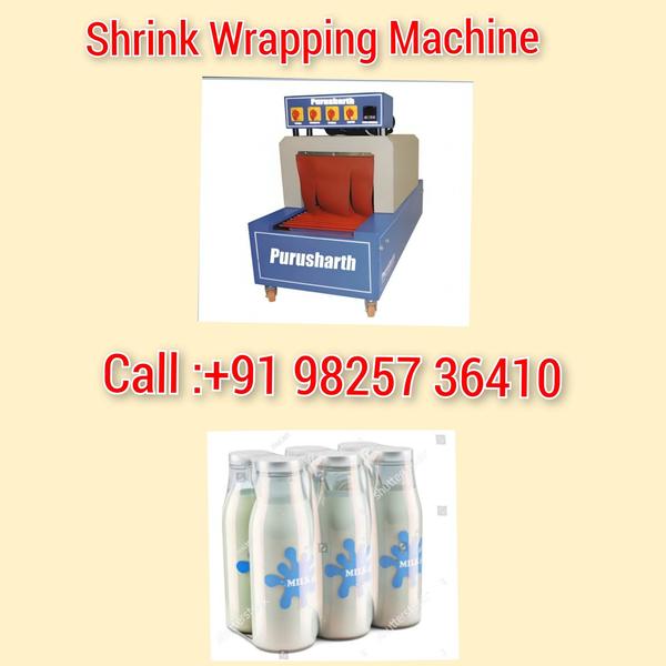 Glass milk bottle shrink wrapping machine