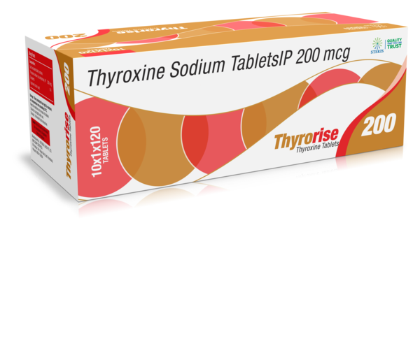 THYRORISE 200 Thyroxine Sodium (200mcg)OverviewTHYRORISE 200 is a pharmaceutical formulation containing Thyroxine Sodium, a synthetic form of the thyroid hormone thyroxine (T4), at a dosage of 200 mcg. Thyroxine is crucial for regulating metabolism, energy production, and overall endocrine health. THYRORISE 200 is prescribed for individuals with hypothyroidism, a condition where the thyroid gland does not produce enough hormones, leading to symptoms such as fatigue, weight gain, and depression.Benefits of Thyroxine SodiumRegulation of MetabolismThyroxine plays a vital role in regulating the body's metabolic rate.It helps convert food into energy, supporting weight management and energy levels.Support for Cardiovascular HealthProper levels of thyroxine ensure the normal function of the heart.It helps maintain healthy heart rate and blood pressure, reducing the risk of cardiovascular diseases.Enhancement of Cognitive FunctionAdequate thyroxine levels are essential for brain development and function.It improves cognitive abilities, memory, and concentration, preventing cognitive decline.Mood StabilizationThyroxine helps regulate mood and emotional well-being.It can alleviate symptoms of depression and anxiety associated with hypothyroidism.Healthy Growth and DevelopmentCrucial for normal growth and development in children.Ensures proper development of bones, muscles, and the nervous system.Usage and DosageTHYRORISE 200 should be taken as prescribed by a healthcare professional. The typical starting dose for adults with hypothyroidism is individualized based on the patient's age, weight, cardiovascular status, and other health conditions. It is usually taken once daily on an empty stomach, preferably 30 minutes to an hour before breakfast to enhance absorption.Indications for UseHypothyroidism: Effective in treating primary, secondary, and tertiary hypothyroidism.Goiter: Helps reduce the size of an enlarged thyroid gland.Thyroid Cancer: Used as part of the treatment regimen for certain types of thyroid cancer.Thyroid Hormone Replacement: For patients with thyroidectomy or radioactive iodine therapy.Side EffectsWhile THYRORISE 200 is generally well-tolerated, some individuals may experience side effects, especially if the dosage is not properly adjusted. Possible side effects include:Cardiovascular Issues: Palpitations, increased heart rate, and hypertension.Nervous System Effects: Nervousness, irritability, and tremors.Gastrointestinal Symptoms: Diarrhea, weight loss, and increased appetite.Others: Hair loss, muscle weakness, and menstrual irregularities.Precautions and ContraindicationsCardiovascular Conditions: Patients with heart disease or hypertension should use THYRORISE 200 with caution and under close medical supervision.Diabetes: Thyroxine can affect blood sugar levels; diabetic patients may need adjustments to their diabetes medication.Pregnancy and Lactation: Adequate thyroxine levels are crucial during pregnancy; however, dosage adjustments may be necessary. Consult a healthcare provider.Drug Interactions: Thyroxine can interact with various medications, including anticoagulants, insulin, and certain antidepressants. Inform your healthcare provider of all medications you are taking.ConclusionTHYRORISE 200 provides an effective solution for individuals with hypothyroidism and related conditions. By supplementing the body's thyroxine levels, it helps restore normal metabolic function, enhances cardiovascular and cognitive health, and improves overall well-being. Under the guidance of a healthcare professional, THYRORISE 200 can significantly improve the quality of life for those suffering from thyroid hormone deficiencies.For further information: EMAIL: info@sterispharma.com / contact@sterispharma.com CALL/WHATSAPP: 7877551268, 7849827488 Order NOW