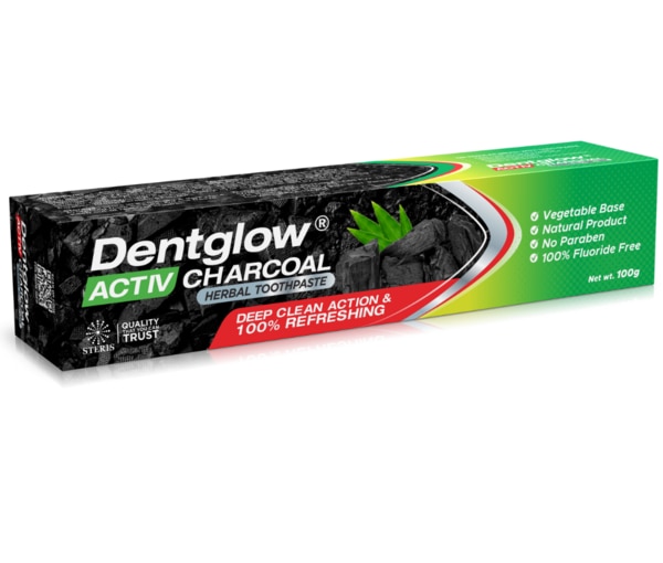 DENTGLOW ACTIV CHARCOAL TOOTHPASTE Deep Clean Action & 100% RefreshingDescription:DENTGLOW ACTIV Charcoal Toothpaste is your ultimate solution for a brighter and healthier smile. Infused with activated charcoal, this toothpaste offers a powerful deep clean action, effectively removing stains and impurities from your teeth. The natural detoxifying properties of activated charcoal help to absorb toxins and eliminate bad breath, leaving your mouth feeling 100% refreshed and clean.Key Benefits:Deep Clean Action: Activated charcoal penetrates deeply to remove surface stains, providing a thorough clean and a whiter smile.100% Refreshing: Enjoy a long-lasting fresh breath with every use, thanks to the natural properties of activated charcoal.Stain Removal: Effectively lifts and removes stains caused by coffee, tea, wine, and other factors, ensuring your teeth remain bright and beautiful.Detoxifying Properties: Activated charcoal helps in detoxifying the mouth by absorbing bacteria and toxins, promoting overall oral health.Gentle on Teeth: Despite its powerful cleaning action, DENTGLOW ACTIV Charcoal Toothpaste is gentle on your enamel, making it suitable for daily use.Usage:Brush your teeth with DENTGLOW ACTIV Charcoal Toothpaste twice a day, preferably after meals. Apply a pea-sized amount of toothpaste on your toothbrush and brush for at least two minutes. Rinse thoroughly with water. For best results, use regularly and maintain good oral hygiene practices.Ingredients:Activated CharcoalFluorideBaking SodaEssential OilsNatural FlavorsConclusion:DENTGLOW ACTIV Charcoal Toothpaste is an excellent choice for those seeking a natural yet effective way to achieve a deep clean and refreshing oral care routine. Its unique formula not only removes stains and detoxifies your mouth but also ensures long-lasting freshness, giving you the confidence to smile brightly every day.For further informationEmail: info@sterispharma.com / contact@sterispharma.comCall/WhatsApp: 7877551268, 7849827488BUY NOW