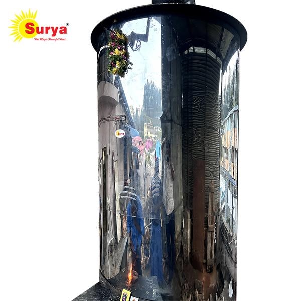 Why SURYA WOOD FIRED HOT WATER Boiler? Advanced water heating system with lowest fuel consumptions. It is affordable and suitable for Domestic purpose, Resorts, Hotels, Hospitals, Hostels, Dairy farms, Poultry farms and etc. In terms of recurring running cost, it is cheaper than any other systems. Most European countries adopt this system.• Modern Storage type water Heater.• Hot Water in just 10 Minutes & Multi floor hot water connection.• Retains heat for 8-10 hrs. also, suitable for hard water.• It works on Wood, Charcoal, Coconut shah, kernels and Agricultural waste.• Rust proof coating & 5 Years Warranty.• No Electricity save your Money. Quality Life of Surya Boiler is up to 15 years. The raw materials used in the boiler is acquired from high quality raw materials supplier like JSW, Jindal and etc. Life span of the Boiler depends on the quality of raw materials used. The Boiler is designed in a way to use only minimum Wood and time to heat. SURYA Wood Fired Boiler stands out for exceptional quality.Accessories• Stand• Gray drawer• Fire bar• Door• Chimney• Temperature gauge• Spring type enclosed safety valves• User manual & Warranty Card Technical Details• Model : 1500L • Colour : Silver Ash • Working Pressure : 10kg • Fuel Consumption :70kg @max load • Total weight : 1Ton • Outer tank :6mm • Inner tank :12mm • Diameter :30inch • Height : 12f • inlet&Outlet : 2inch • Drainage : 2inch • Place Requirement : 3x3feet • No.Of Hot water Outlet : 100to Rooms • 1L Hot Water 60C : Mixed To 2L of Cold waterHow to maintain Boiler for more life span?• Always Keep Boiler dry• Don’t place your Shampoo, Soap, detergents and etc. on the top of boiler. • Plumbing connection has to be done Without leaking.• Don’t use plastic.• Do not fit non return valve (NRV) • Clean the Ash properly.Dirty, Rusty or Smelly WaterIf your water is smelling off, it is always an indicator of some kind of bacteria growth. You will need to flush your tank.More Time & FuelIt is almost always an indicator of some kind of Dust blockage. Your will need to clean Boiler Exhaust pipe.Why Wood fired water heater is best over other systems? • Wood-fired water heater runs regardless of the weather, whereas a solar water heater cannot run on overcast, wet, or foggy days. • When hard water is present, wood-fired water heaters perform best; solar water heaters are not appropriate for hard water.• Wood-fired water heater is more affordable than an electric one. Operating cost of electric water is high.• Wood Fired water heater helps in muscle relaxation & recovery, relief from headache, improved sleep, reduces body pain and relief stress.