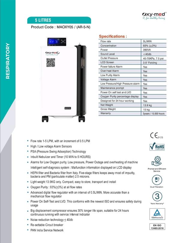 supply to oxigen machine