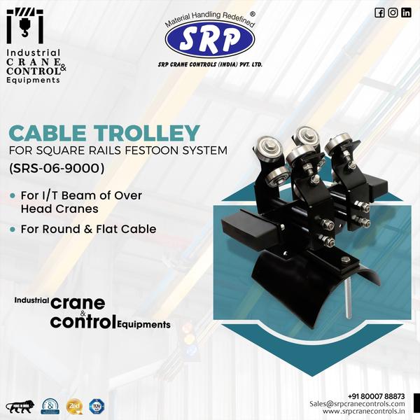 𝐂𝐀𝐁𝐋𝐄 𝐓𝐑𝐎𝐋𝐋𝐄𝐘 FOR SQUARE RAILS FESTOON SYSTEM- For I/T Beam of Over Head Cranes- For Round & Flate Cable