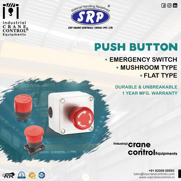 Emergency Push Button- Mushroom type- Flat typeDurable & Unbreakable - Push ButtonModel No. SRP PB 09Delivery time : 4-5 Days working days