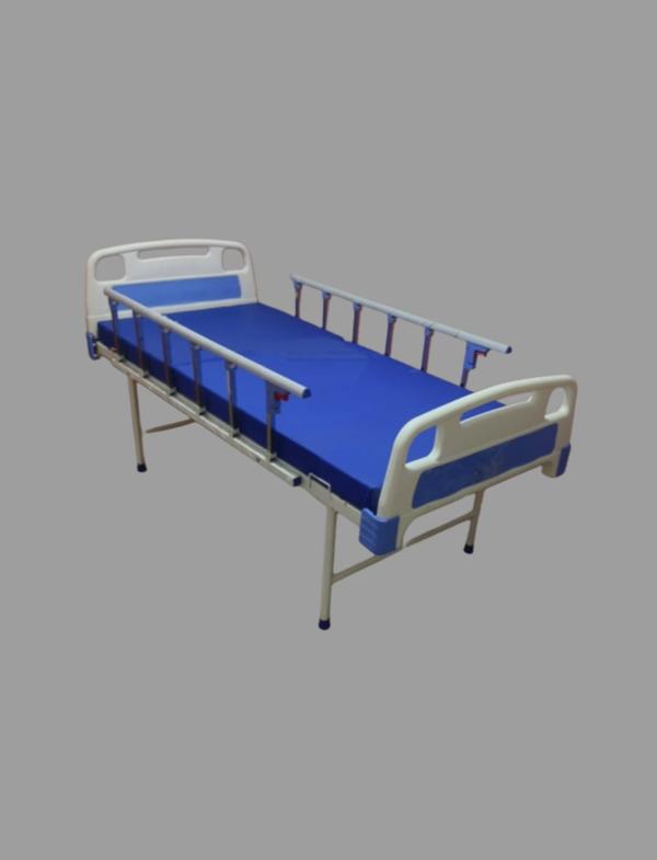 Specifications:-• Frame work made of Rectangular/Square M. S. Tube• Top made of perforated CRCA MS sheet• ABS PANEL, Collapsible Side Railings WITH 4