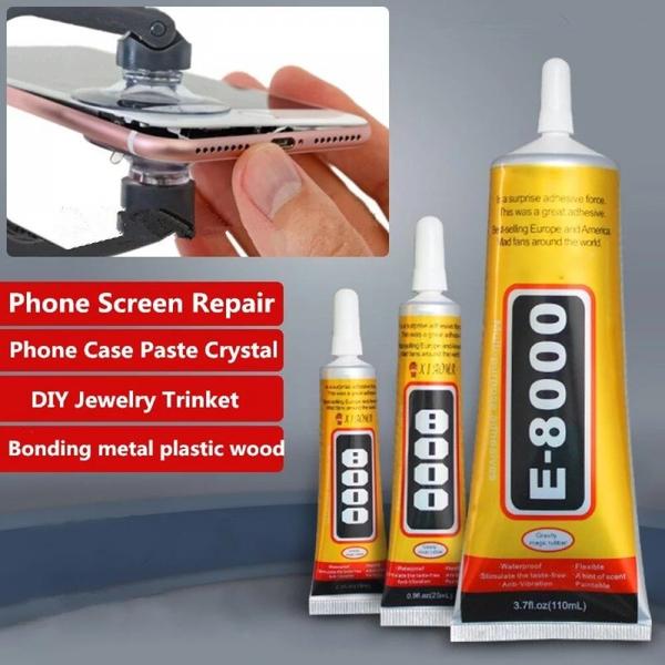 E8000 adhesive more material can be pasted, it metal, glass, ceramics, stone, bamboo wood, cloth, leather, PE, PP, PVC, ABS, nylon, sponge, film, textiles, electronic components, plastics, rubber , fiber, paper type,Glass,Rhinestones, and other materials have a very good pasting propertiesNeedle pointed tip outlet for the perfect flow of glue - multi functional adhesive, extraordinary strength and excellent designE8000 is a self-leveling adhesive meets toys, flowers, jewelry.