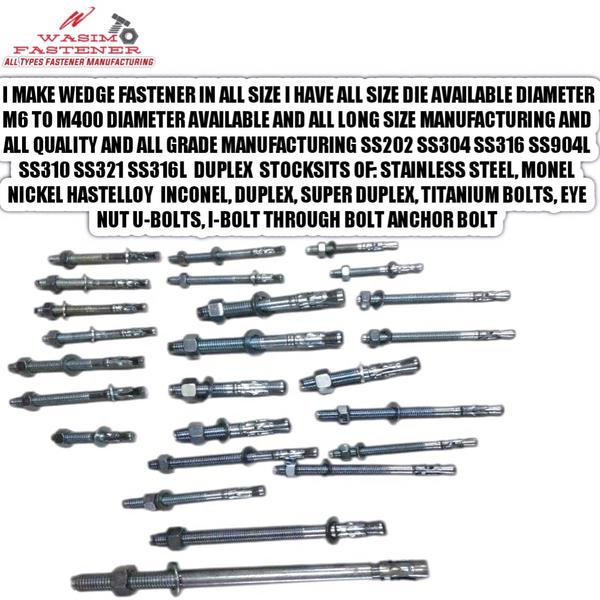 Stainless Steel Anchor Bolts Stainless Steel 304 Anchor Bolts Stainless Steel 304L Anchor Bolts Stainless Steel 310 Anchor Bolts Stainless Steel 316 Anchor Bolts Stainless Steel 316H Anchor Bolts Stainless Steel 317 Anchor Bolts Stainless Steel 317L Anchor Bolts Stainless Steel 321 Anchor Bolts Stainless Steel 347 Anchor Bolts Stainless Steel 347H Anchor Bolts Stainless Steel 904L Anchor Bolts 254 SMO Anchor Boltswedge anchor bolt super duplex wedge anchor bolt ss 316 wedge anchor ss 304 1/4 Inch Wedge Anchors3/8 Inch Wedge Anchors1/2 Inch Wedge Anchors5/8 Inch Wedge Anchors3/4 Inch Wedge Anchors1 Inch Wedge Anchors-M6 Wedge AnchorsM8 Wedge AnchorsM10 Wedge AnchorsM12 Wedge AnchorsM14 Wedge AnchorsM16 Wedge AnchorsM18 Wedge AnchorsM20 Wedge AnchorsM22 Wedge AnchorsM24 Wedge Anchors M25 Wedge AnchorsM27 Wedge AnchorsM30 Wedge AnchorsM36 Wedge AnchorsM42 Wedge AnchorsM48 Wedge AnchorsM56 Wedge AnchorsM64 Wedge AnchorsM72 Wedge AnchorsM80 Wedge AnchorsM90 Wedge AnchorsM100 Wedge AnchorsConcrete FastenersExpansion BoltsHeavy Duty Fastening SolutionsMechanical AnchorsBolt and Anchor Supplier