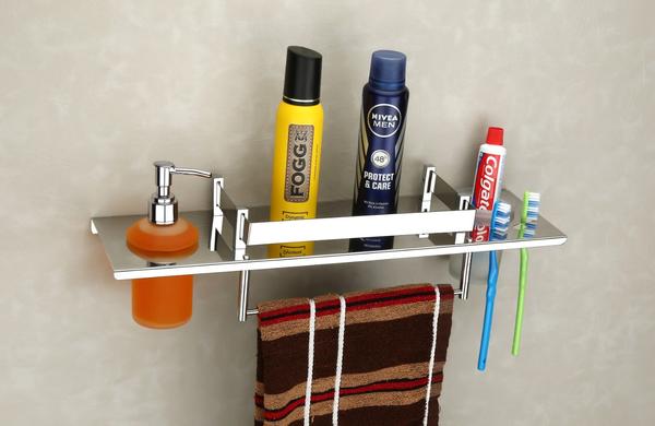 Modern, Trendy & Attractive - Very Modern, Trendy & Attractive (Architectural Design) Completes Your Bathroom Or Living Room Decor And Enhances The Look Of Your WallsMulti Purpose Use : 4 in1 Bathroom Shelf, Tumbler Holder, Towel-Napkin Hanger (Napkin)Rust Proof, Premium Design, Good Quality. Railing Ensures That Items Stay In Place AND Won't Fall OffBeautiful Nickel Finish Shelf, Adding Style To Any Bathroom. Package Contents: 1 Stainless Steel Shelf With Free Fitting Material InsideVery Modern, Trendy & Attractive (Architectural Design) Completes Your Bathroom Or Living Room Decor And Enhances The Look Of Your Walls